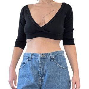 Black Cross Crop Top